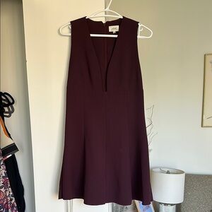 Aritzia Red Sleeveless V-Neck A-Line Mini Dress
